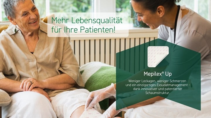 Dürfen wir vorstellen? Mepilex ® Up – unser neuer innovativer Schaumverband für exsudierende Wunden 